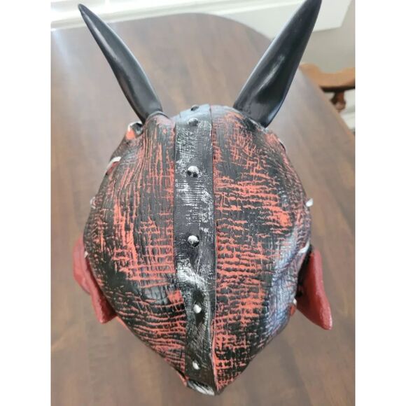Halloween Vintage Rubber Red Devil w/Horns Vintage Mask Costume Mask - Picture 8 of 10